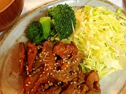 簡単☆豚肉の焼肉のタレ炒め